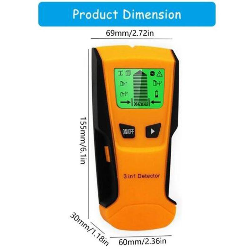 3-in-1 Wall Stud Finder Wood Studs Metal Detecion Detection of Live Cable Metal Depth Measurement Finder Wall Detector Scanner