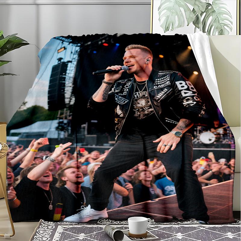 Rock Singer Concert Live Flannel Fleece Blanket, Soft Warm Throw Blanket for Bed, Music Lover Gift