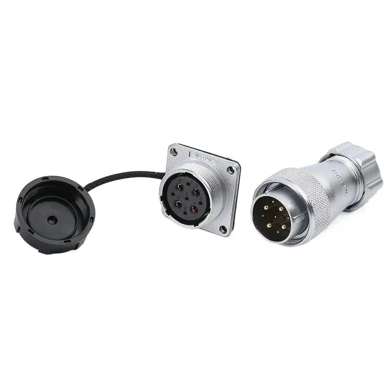 WEIPU WS24 TP/Z 2 3 4 10 12 19 Pin PCB Panel Mount Bulkhead M24 Automation Waterproof Connector Solar LED Lighting Power Adapter