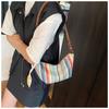 Summer Fashion Striped Rainbow One Shoulder Armpit Bag Trendy Personality Dumpling Bag Temperament Simple Messenger Bag