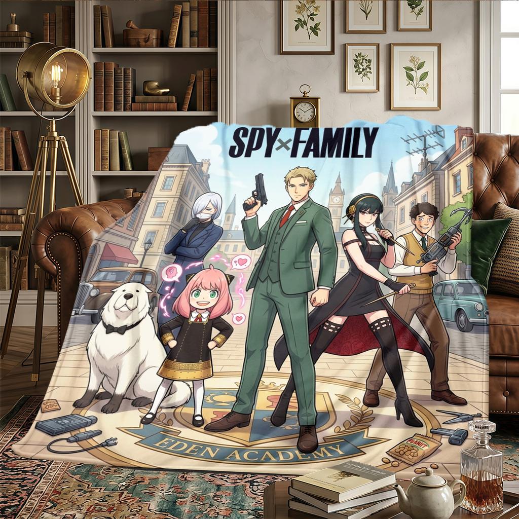 SPY FAMILY Comfortable Flannel Blanket Warm Printed, For Sofas, Travel -HE58