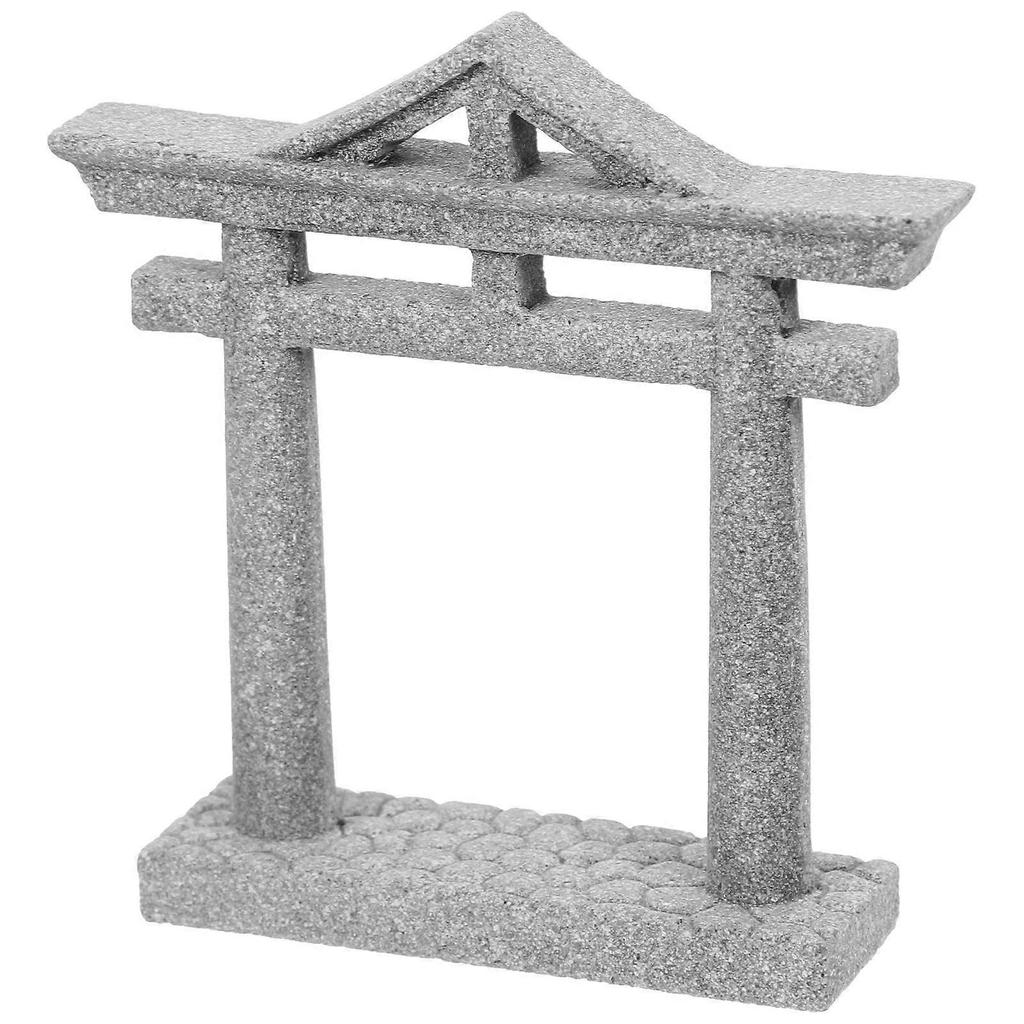 Miniature Gate Micro Landscape Decoration Outdoor Decor Grey Stone 7.60X7.60X1.80CM 1Pcs