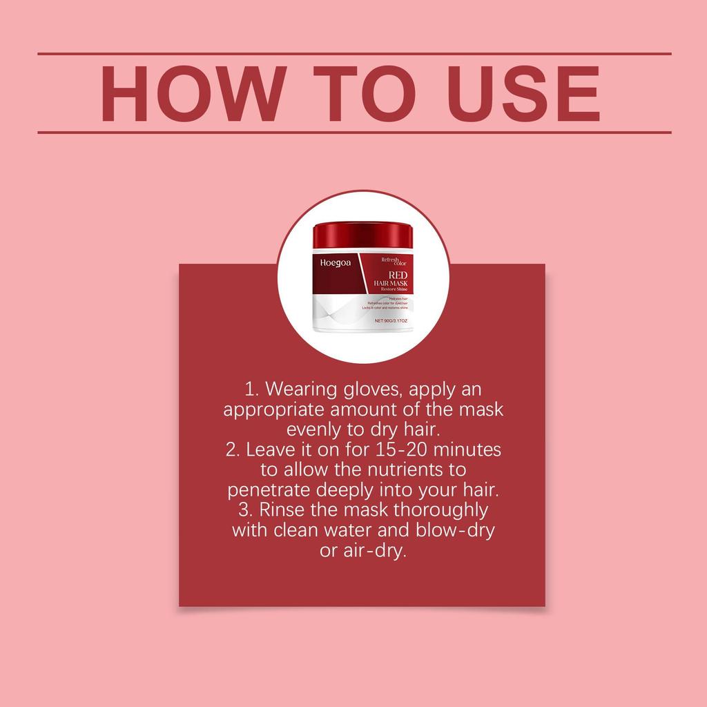 Hoegoa Moisturizing Hair Mask (90g), Nourishes and Smooths Hair, Evens Out Hair Color, Improves Dry and Frizzy Hair,for Daily Hair Care