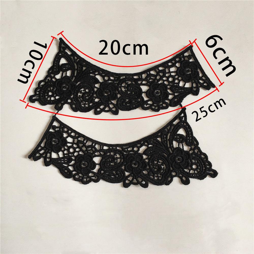 Black And White I Embroidery Hollow Milk Silk Water-Soluble Decoration With Clothing Collar Diy Sewing Lace Accessories