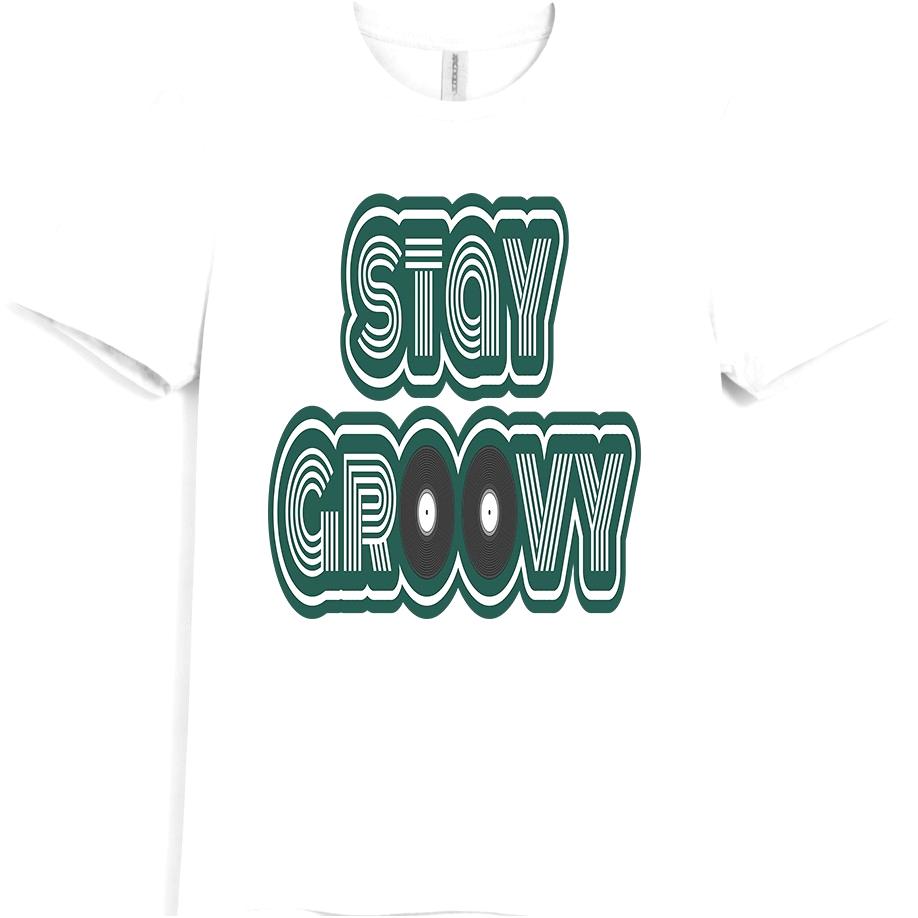 Retro T Shirt Stay Groovy Vinyl Record Graphic Tee 70s Music Disco Shirt