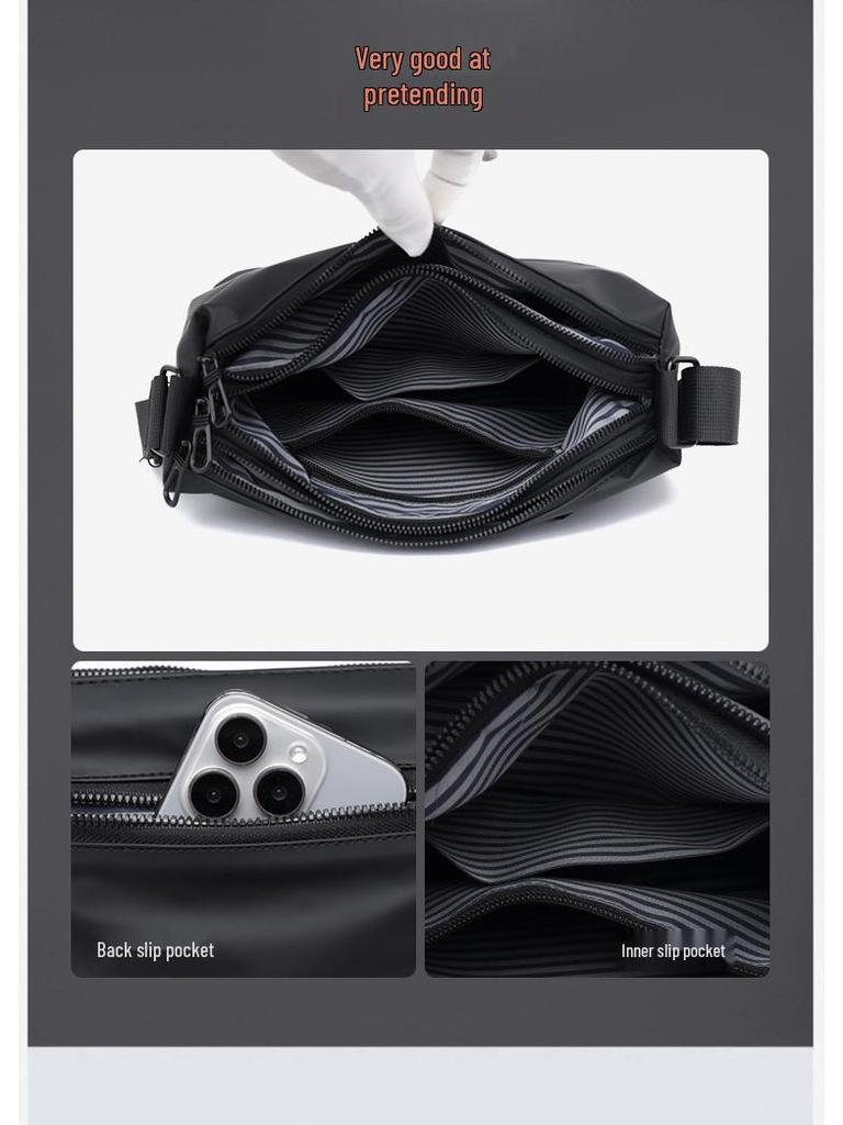 Мужская модная водонепроницаемая сумка кроссбоди из ткани Оксфорд: Деловая, Повседневная, Сумка через плечо для поездок, Путешествий