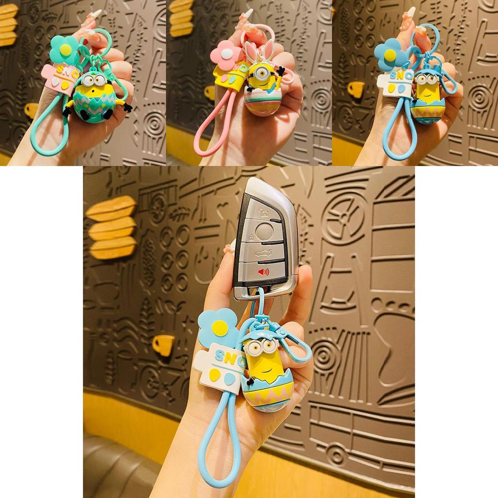 Очаровательный мультяшный брелок Миньон, силиконовый аксессуар для сумок и автомобилей
