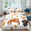 Farm Chicken King Queen Duvet Cover Rooster Goose Duck Bedding Set For Kids Teen Adult Farmhouse Animals 2/3pcs Soft Quilt Cover