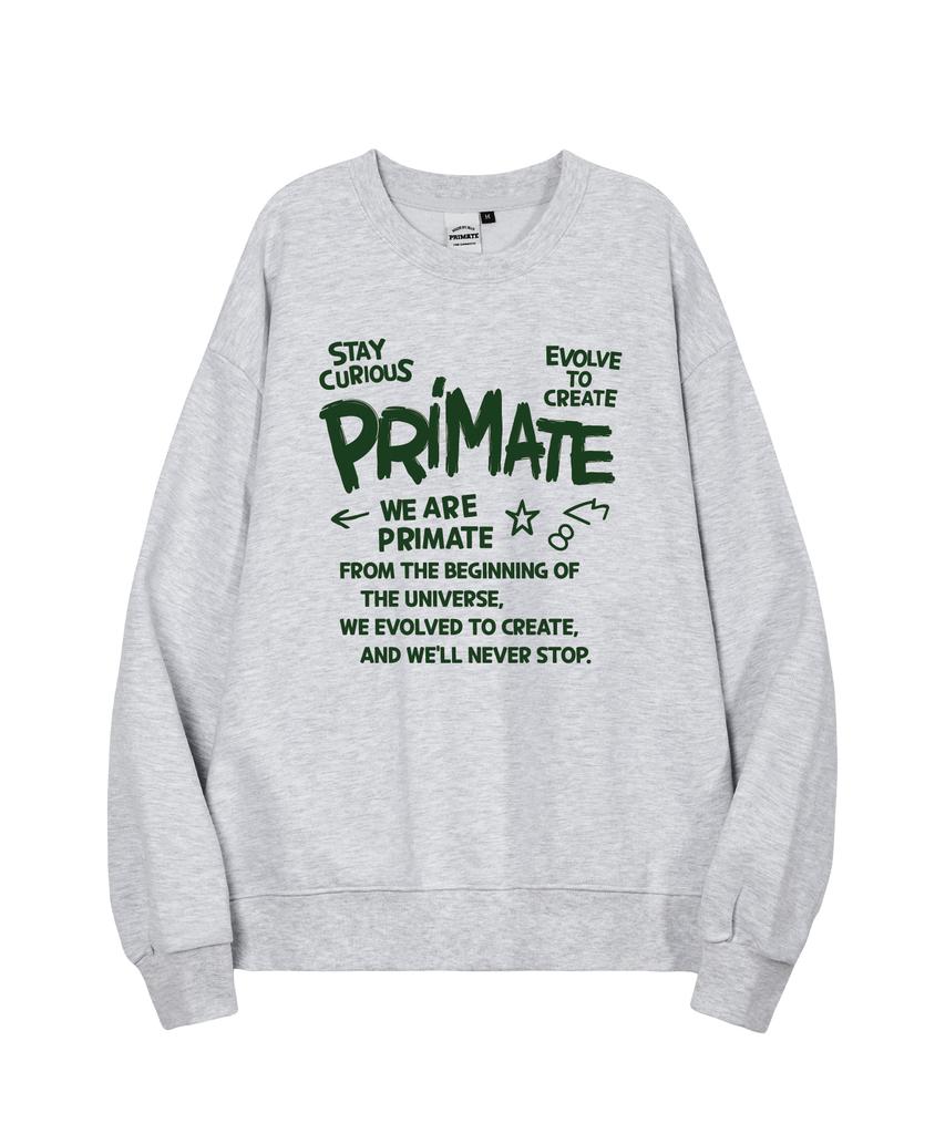 PRIMATE [С флисовой подкладкой/Без флисовой подкладки] Свободная толстовка 'Любопытный' 5 цветов (Тип Б)