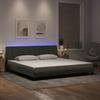 VidaXL Bed Frames with LED Lights, Upholstered Bed with Slat Base, Double Bed, Adult Bed, Modern, Light Grey 3213799