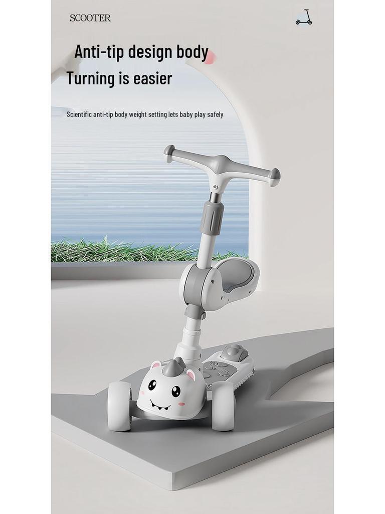 Детский складной самокат - Возраст 2-10 лет, для мальчиков и девочек