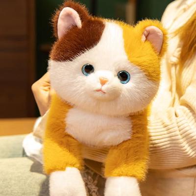 Плюшевая игрушка кошка, мультяшная игрушка, удобное украшение для дивана, кукла для обнимания для детей