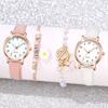 1/2/3/4pcs Fashion Arabic Dial Women Quartz Watch Casual Leather Strap Wristwatch for Girls Friendship Clock Gifts (Without Box)