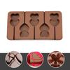 5 Grid Silicone Non Double Heart Shaped Chocolate Stick Lolly Cookie Candy