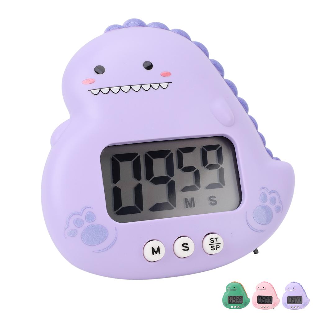 Милый детский таймер с динозавром, большой ЖК-дисплей, громкий будильник, цифровой кухонный таймер, магнитный таймер обратного отсчета