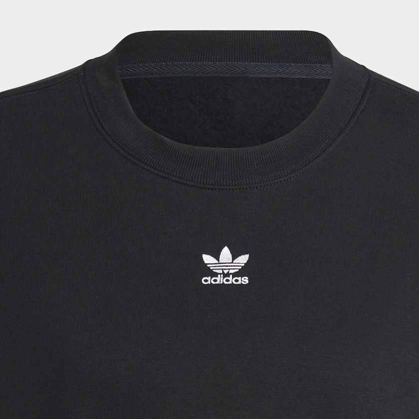 Adidas Свитшот Originals с принтом логотипа-трилистника и круглым вырезом, женский, черный IA6504