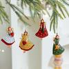 4PCS/Set Vintage Angel Hanging Christmas Decoration Fantasy Wooden Xmas Tree Hanging Ornament Navidad Decor New Year Gift 2D