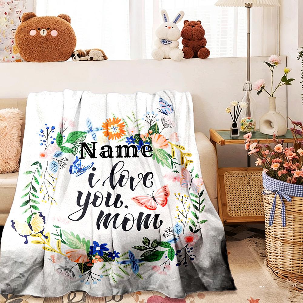 Floral Butterflies Customize Your Name Customize Your Name Blankets Comfortable Soft Lightweight Allseason Multipurpose Customize Your Name Blanket