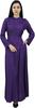 Bimba Women's Long Sleeve Maxi Mandarin Collar Plain Jilbab Dress With