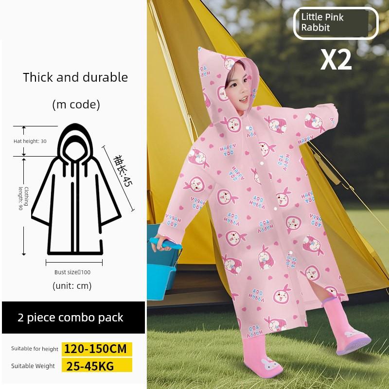 Children's Disposable Raincoat with Backpack Space for School, Suitable for Kindergarten and Primary School Students, Boys and Girls, Portable and