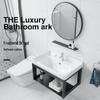 Bathroom Vanity with Ceramic Basin and Mirror Set