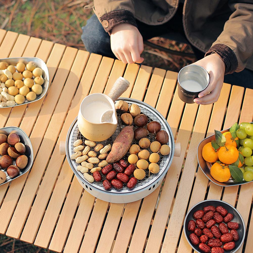 Гриль-барбекю на древесном угле, портативный гриль-сковорода с сеткой для гриля, компактный настольный гриль-барбекю, многофункциональный для кемпинга, пикника