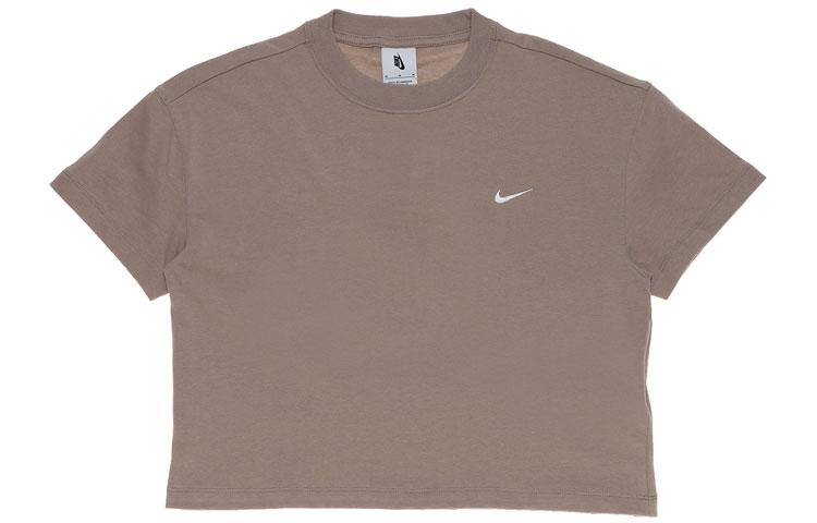 Nike Укороченные топы женские Пшеничный желтый С круглым вырезом Умеренный DA0324-245