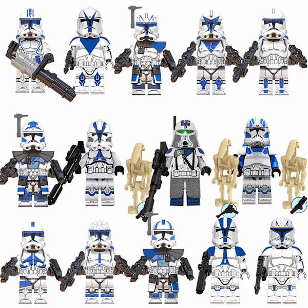 Star Wars Series Blue Army Soldiers Boys Educational Building Blocks Mini Figures 12/14 Styles Bagged Set