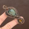 Natural Labradorite, Tiger Eye Handmade Copper Wire Wrap Pendant 3.74" S8m06
