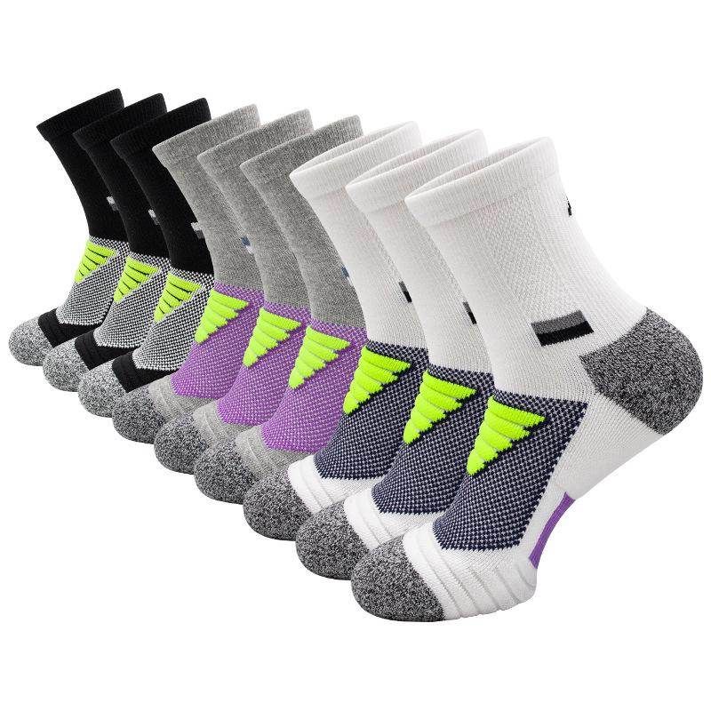 5 пар мужских длинных носков с полотенцем Professional Elite Sweat Absorbing Anti-slip Sports Mid-Socketball Socks