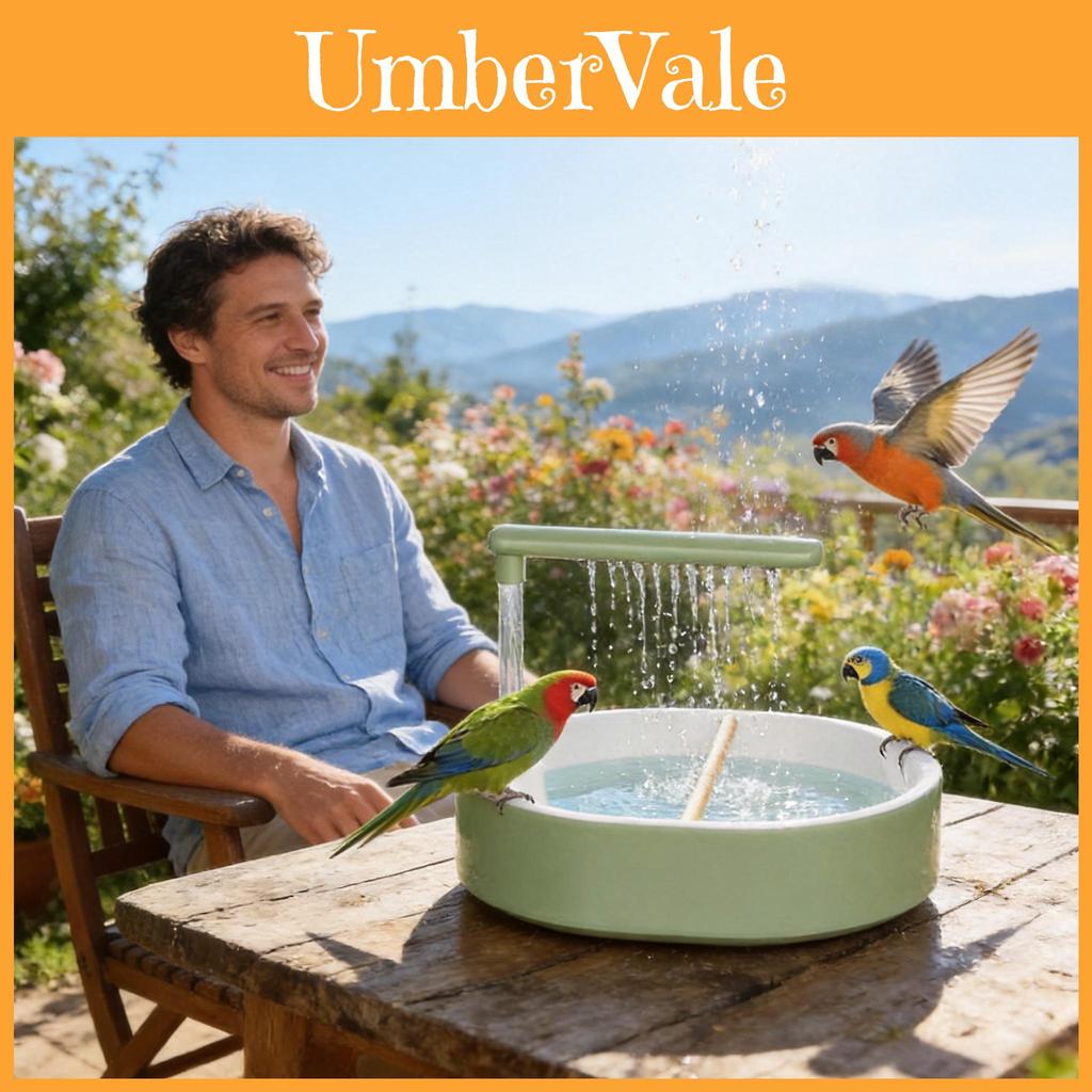 Bird Bath Circulation Pump For Parrots And Canaries With Automatic Rain Shower System