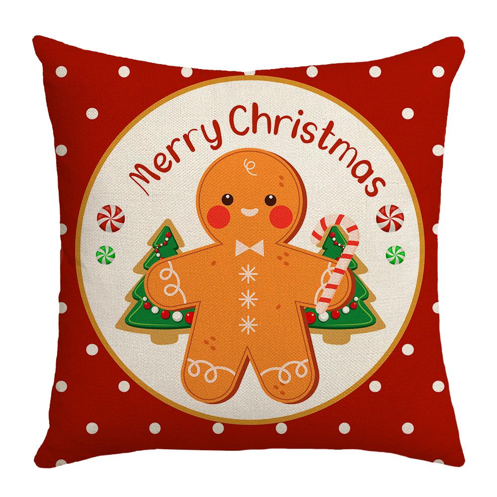 Новая Зимняя Рождественская Наволочка с Принтом Пряничного Человечка, Диван, Домашнее Украшение, Подушка, Наволочка