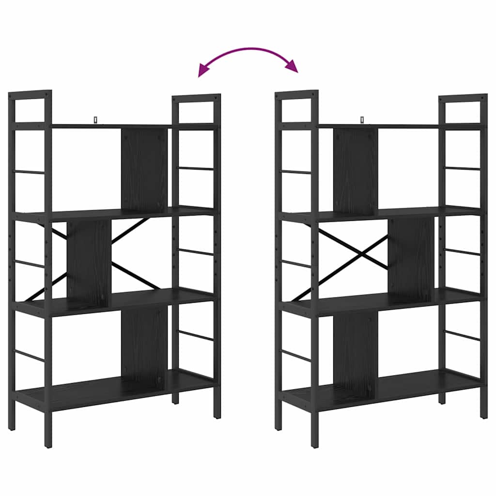 Bookshelf Black Oak Effect 75 x 30 x 123.5 cm