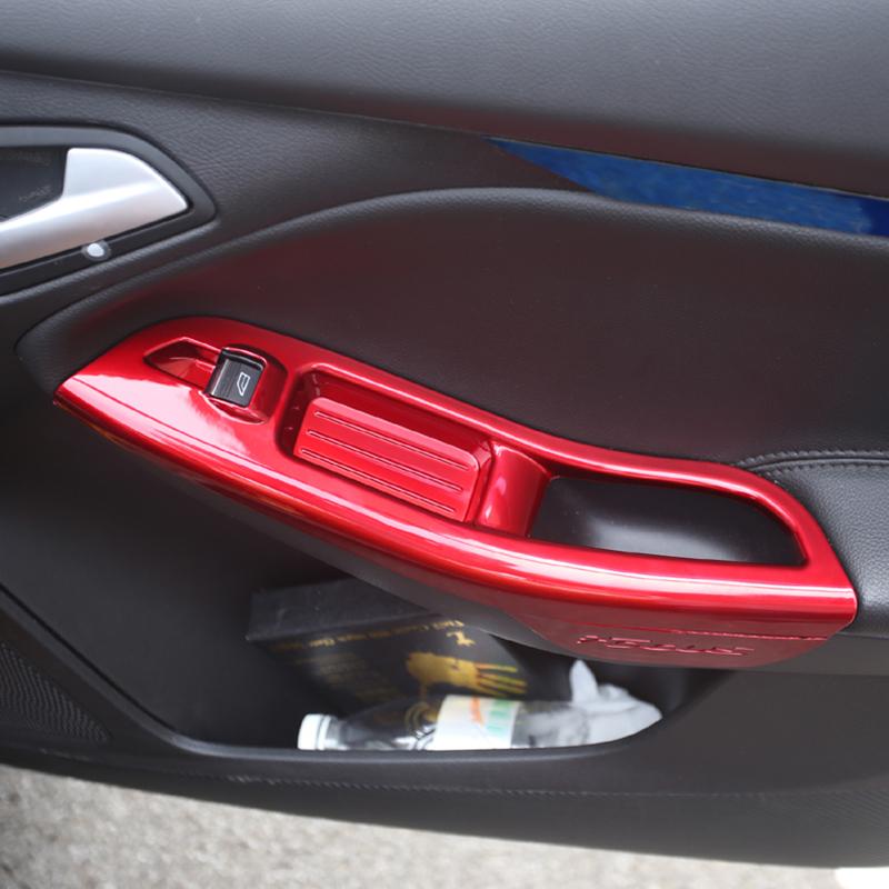 Три стиля из АБС-пластика, панель подъемника окна автомобиля, декоративная рамка, наклейка, наклейка для Ford Focus MK 3 4 MK3 MK4