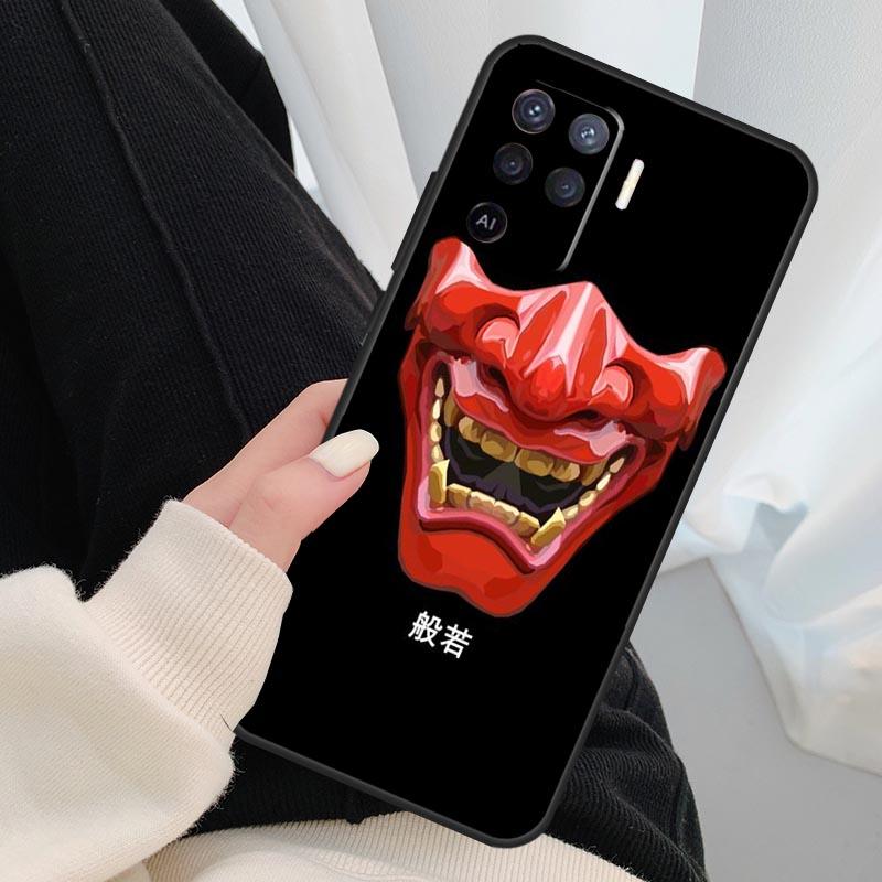 Japanese Oni Hannya Demon Mask Case For Oppo A40 A60 A80 A5 Pro A15 A16 A17 A57 A77 A94 A74 A54 A76 A96 A18 A38 A58 A78 A98