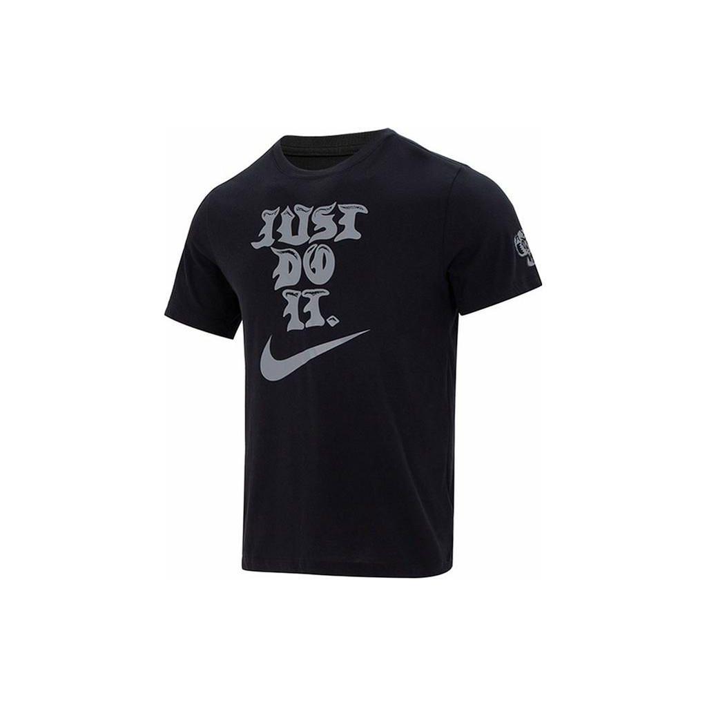 Nike Спортивная повседневная футболка с буквенным принтом в американском винтажном стиле с круглым вырезом и коротким рукавом, мужские топы, черные FJ2402-010