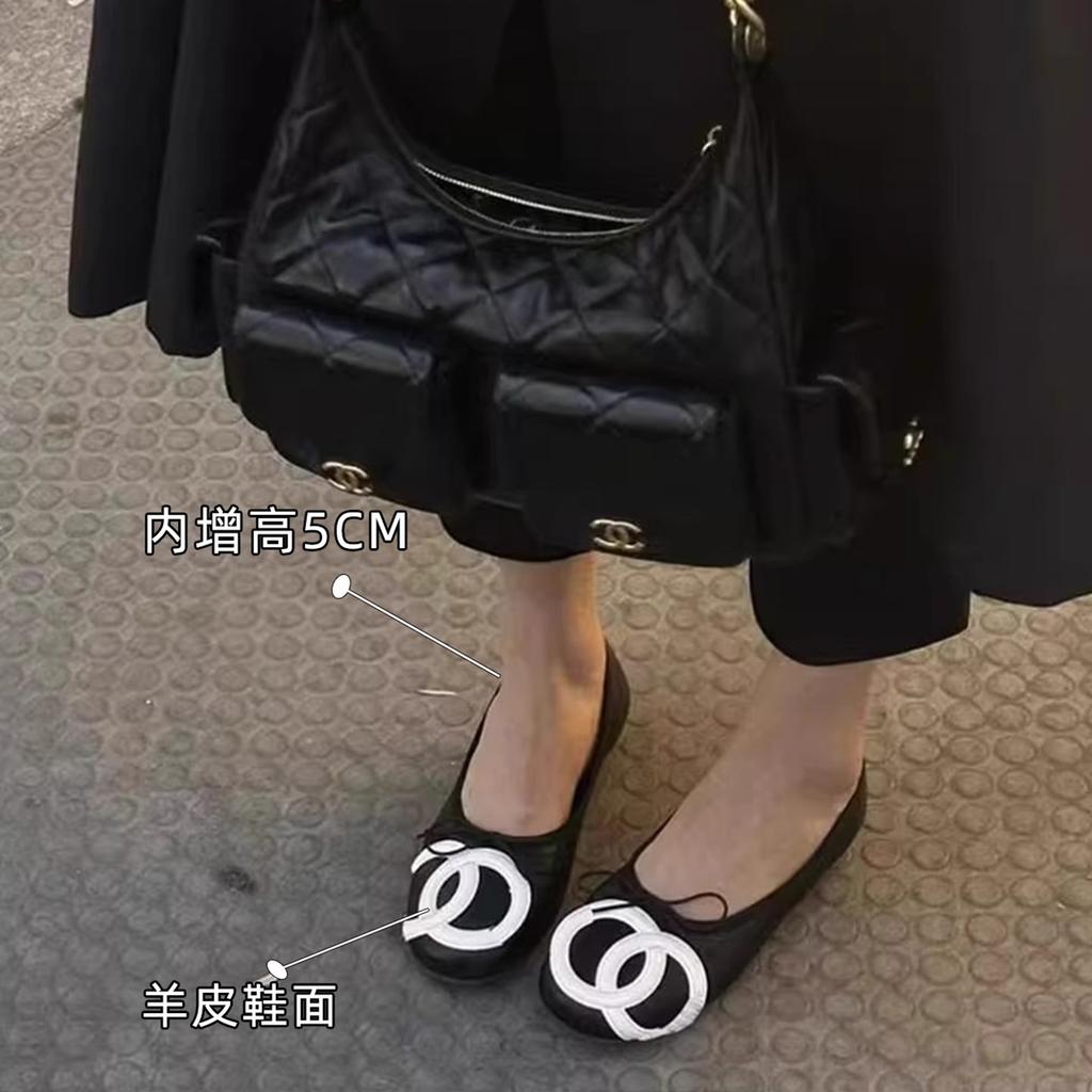 Найди второй волосок! Сяосянфэн увеличение внутренней высоты туфли-лодочки с мелким вырезом новая плоская обувь на один педаль с юбкой фея осень