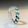 Luxury Trendy Lady Sparkling Finger Ring Shiny Green/White CZ Jewelry for Engagement Fashion Luxury Daily Accessories