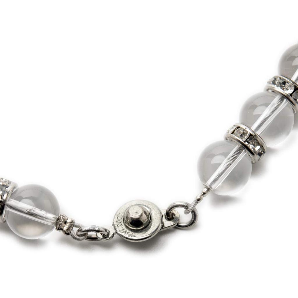 [Seki-Kira] Floating Silver Dragon Crystal Pendant, Natural Stone Crystal Necklace, 50cm, Men's, Power Stone, 553