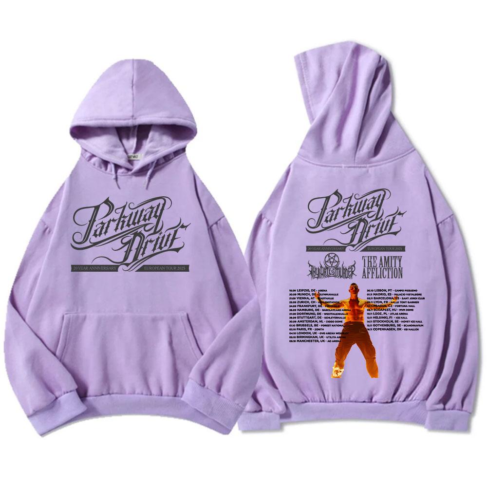 Parkway Drive 20-летний юбилейный европейский тур 2025 Толстовки Мода рок-группы Графические свитшоты Зимний флис Мужские пуловеры