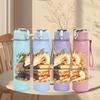 1PC Stacked Book Dragon 750ml Color Plastic Sports Water Bottle Leakproof Flip Straw Lid Suitable for Sports Office Home Use