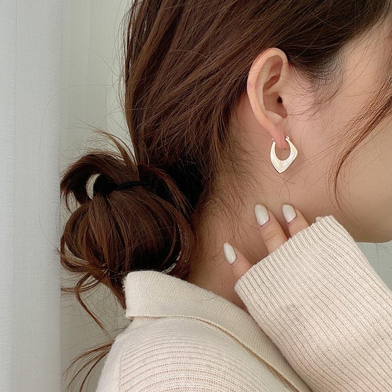 ANENJERY Необычные серьги-кольца Женские нишевые геометрические серьги