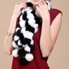 Women Winter Warm Rabbit Fur Scarf Hot Sale Natural Rabbit Fur Muffle Lady Scarves