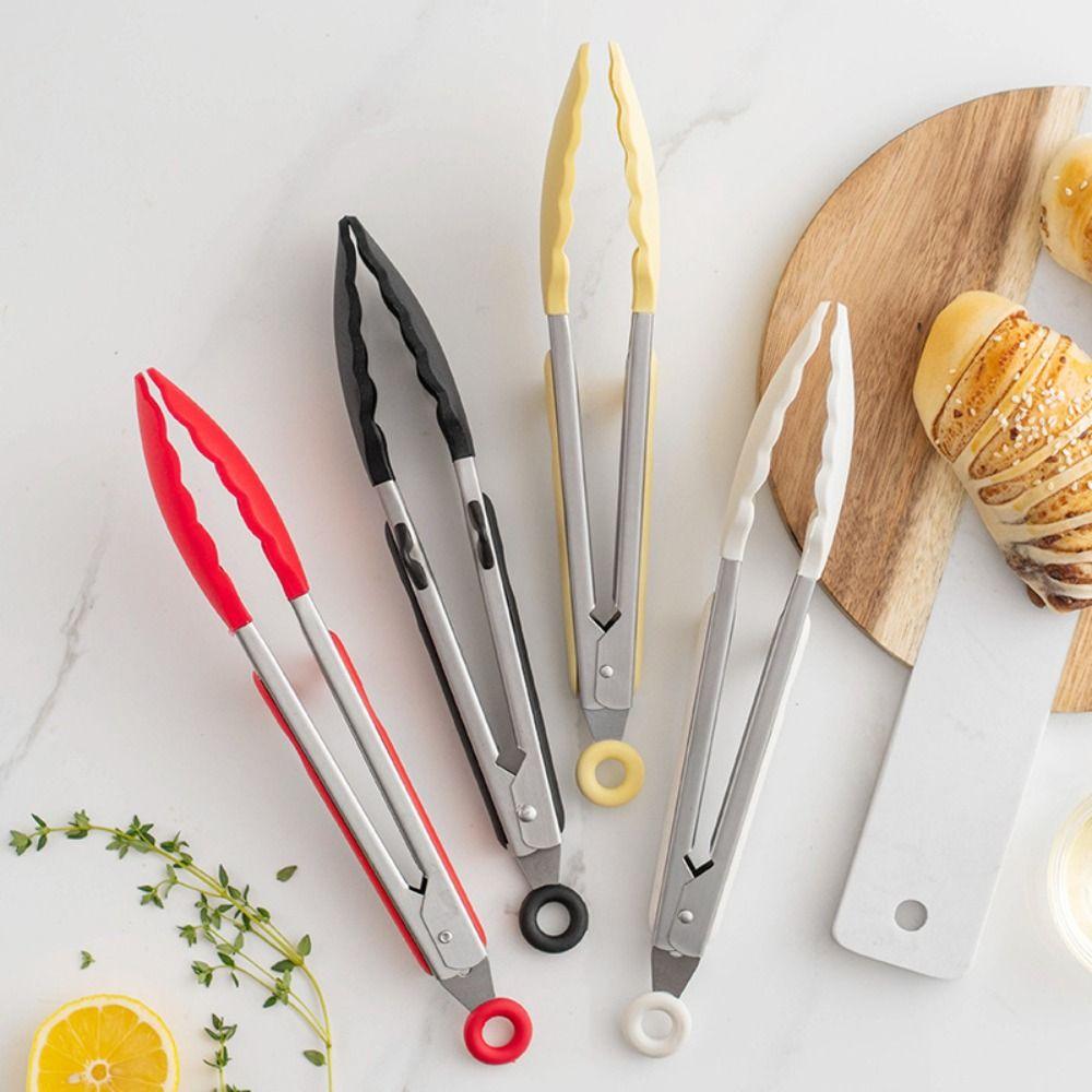 Силиконовые наконечники и подставка Кухонные щипцы для приготовления пищи Нескользящий зажим для барбекю Зажим для щипцов для барбекю Приготовление пищи