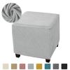 1PC Polar Fleece Ottoman Cover Stretch Stool Cover Square Footstool Cover All-inclusive Elastic Footrest Slipcover Living Room
