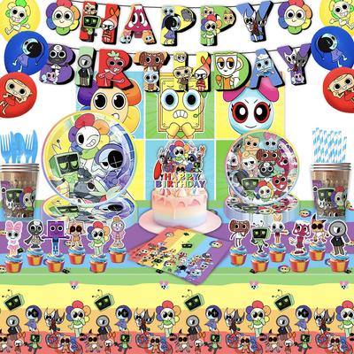 Dandy'S World Party Supplies Украшение на день рождения Вечеринка Вечеринка Набор столовых приборов Атмосферный набор Реквизит