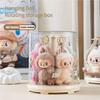 Labubu Display Case Transparent Rotating Storage Stand For Plush Dolls Blind Box Collection Clear Acrylic Organizer