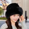Windproof Faux Fur Bucket Hat Elegant Warm Fisherman Hat Personality Ear Protection Hat  Ladies