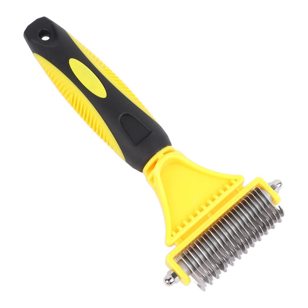 Pet Dematting Comb Stainless Steel Effective Ergonomic Pet Deshedding Tool Undercoat Rake for Cat Dog Removing Knot
