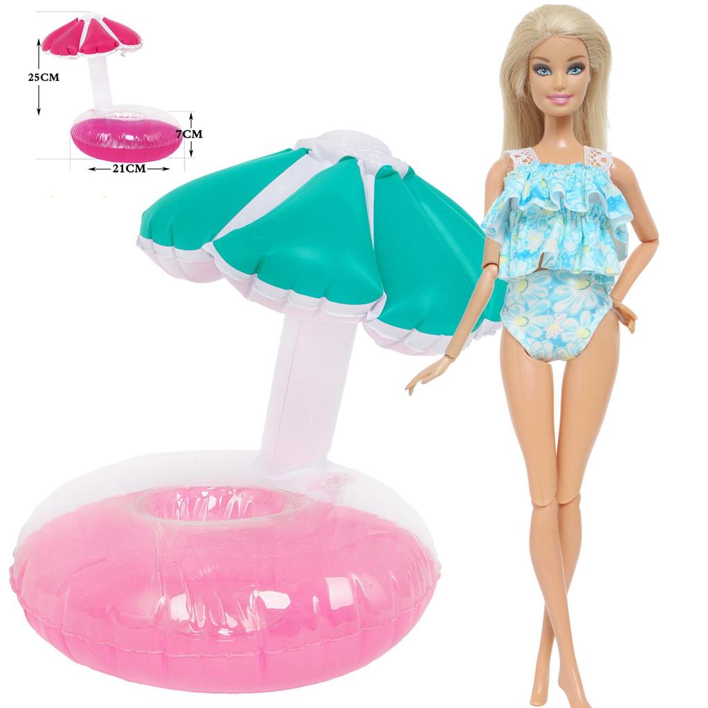 1x Кукольный спасательный круг + 1x купальник Одежда для кукол 30 см 1/6 Аксессуары для кукольного домика Детская ролевая игра Летняя пляжная игрушка для купания